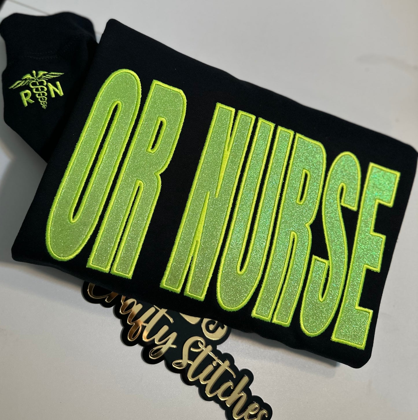 Custom Profession Glitter Embroidered Sweatshirt